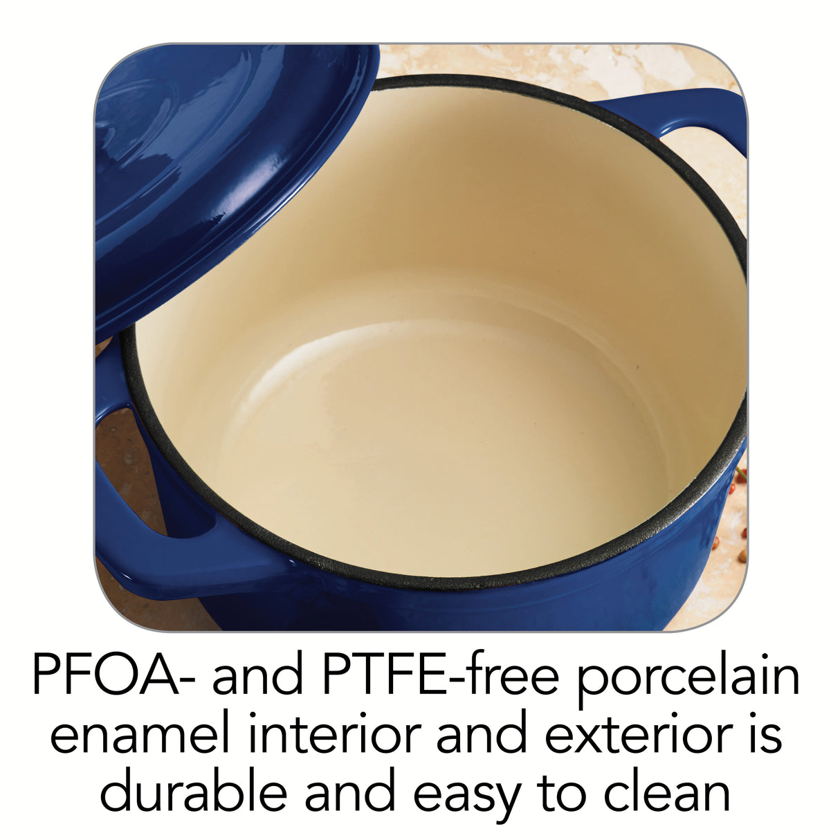 3.5 Quart Enameled Cast-Iron Round Dutch Oven - Gradated Cobalt