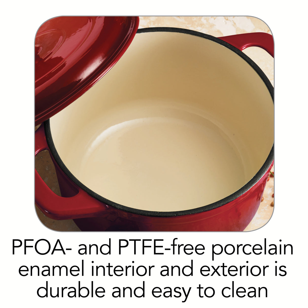 3.5 Quart Enameled Cast-Iron Round Dutch Oven - Gradated Red