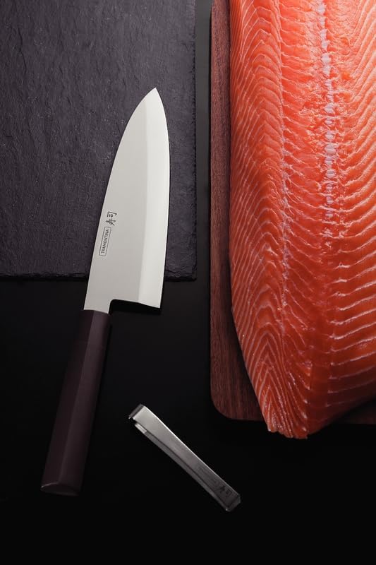 8" Deba Knife Sushi Silver Cutlery Stainless Steel with Black Nylon Handle