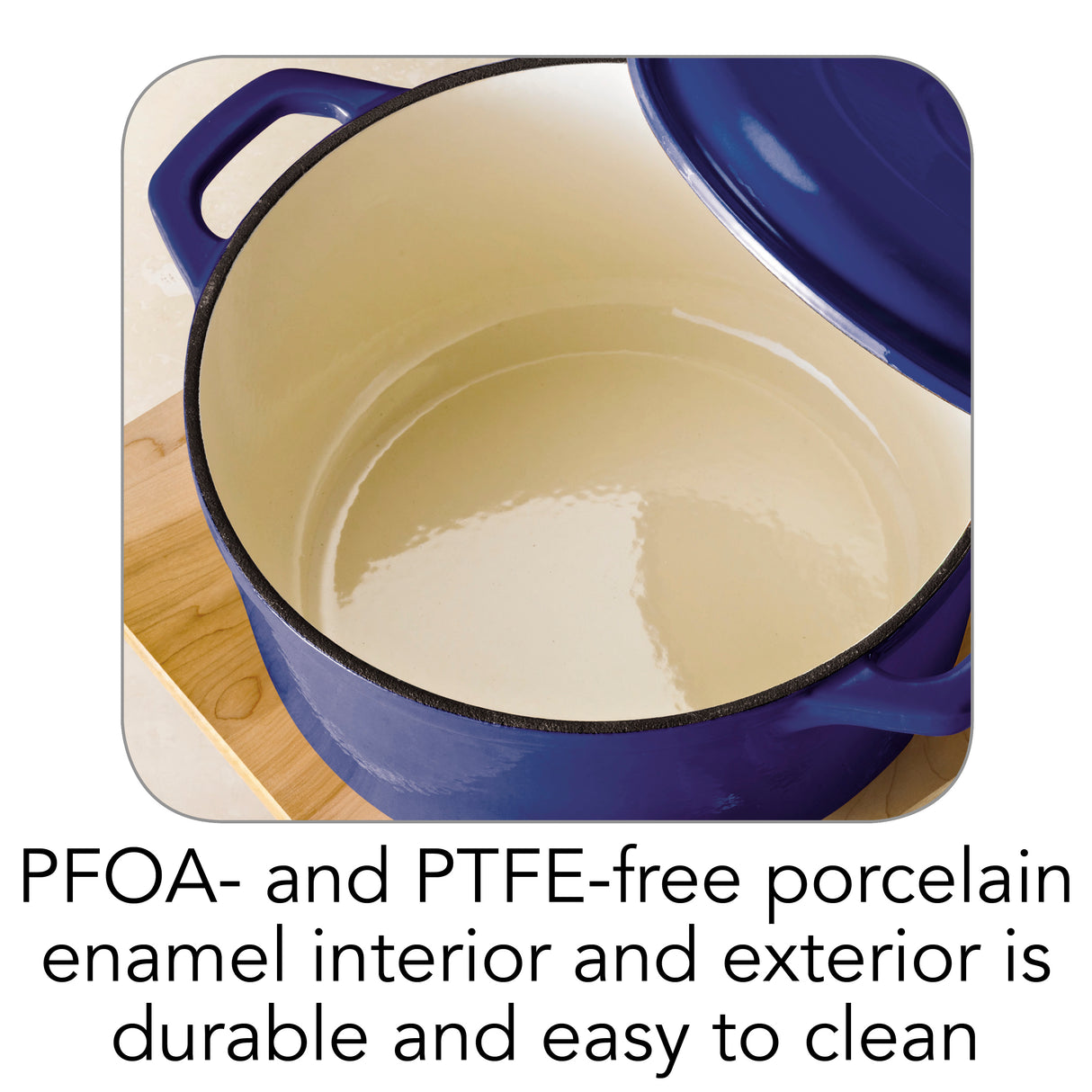 6.5 Quart Enameled Cast Iron Covered Dutch Oven - Gradated Blue