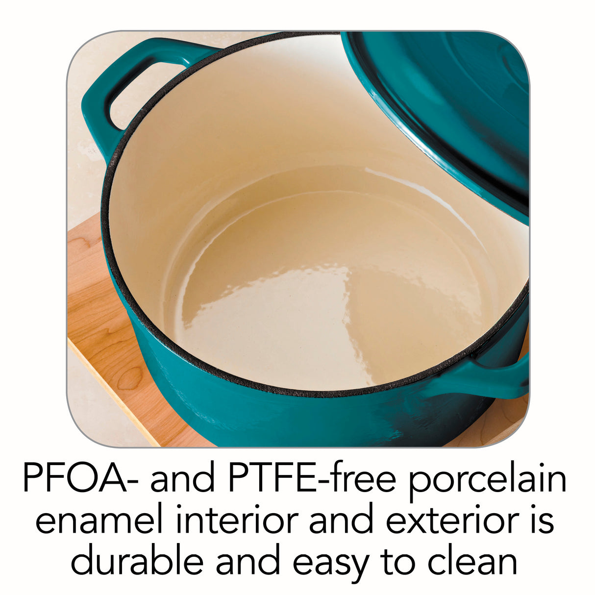 6.5 Quart Enameled Cast Iron Covered Dutch Oven - Gradated Teal