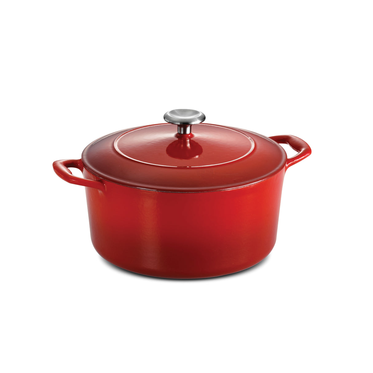 Bestow 5.5 Quart Enameled Cast Iron Covered Round Dutch Oven - Gradated Red