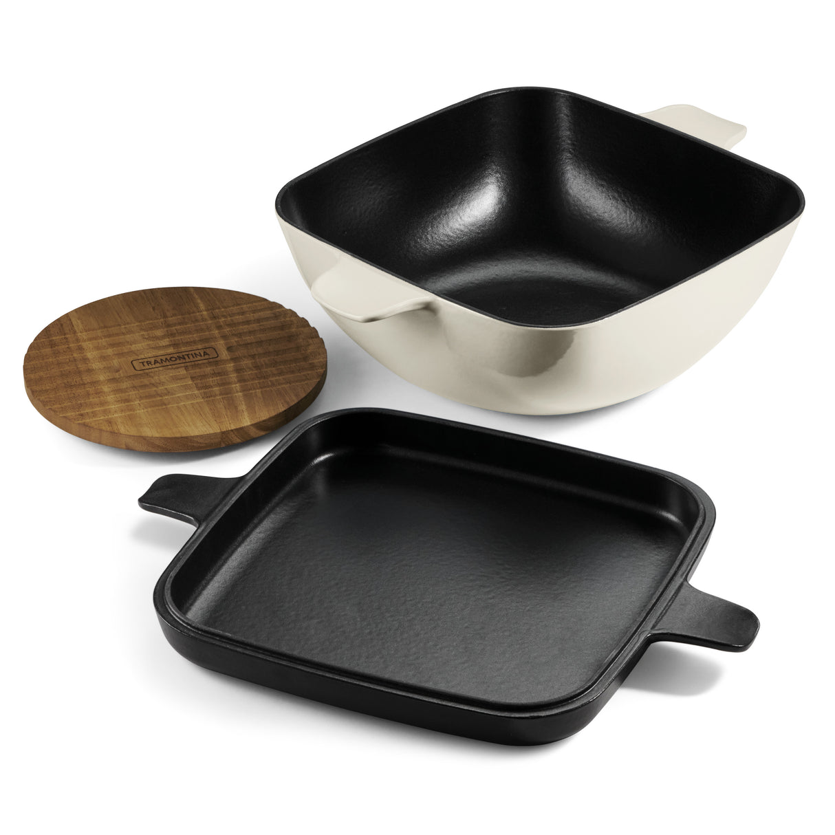 Cultura 6.5 Quart Enameled Cast Iron Multi-Cooker with Reversible Lid