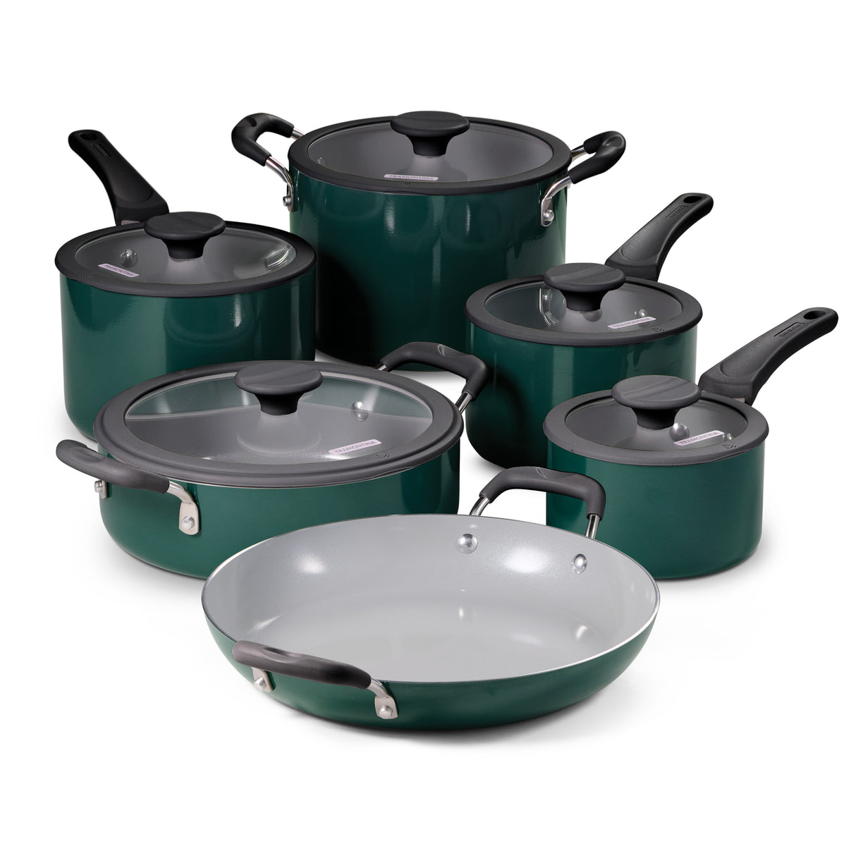 Nesting 11 Piece Ceramic Nonstick Cookware Set