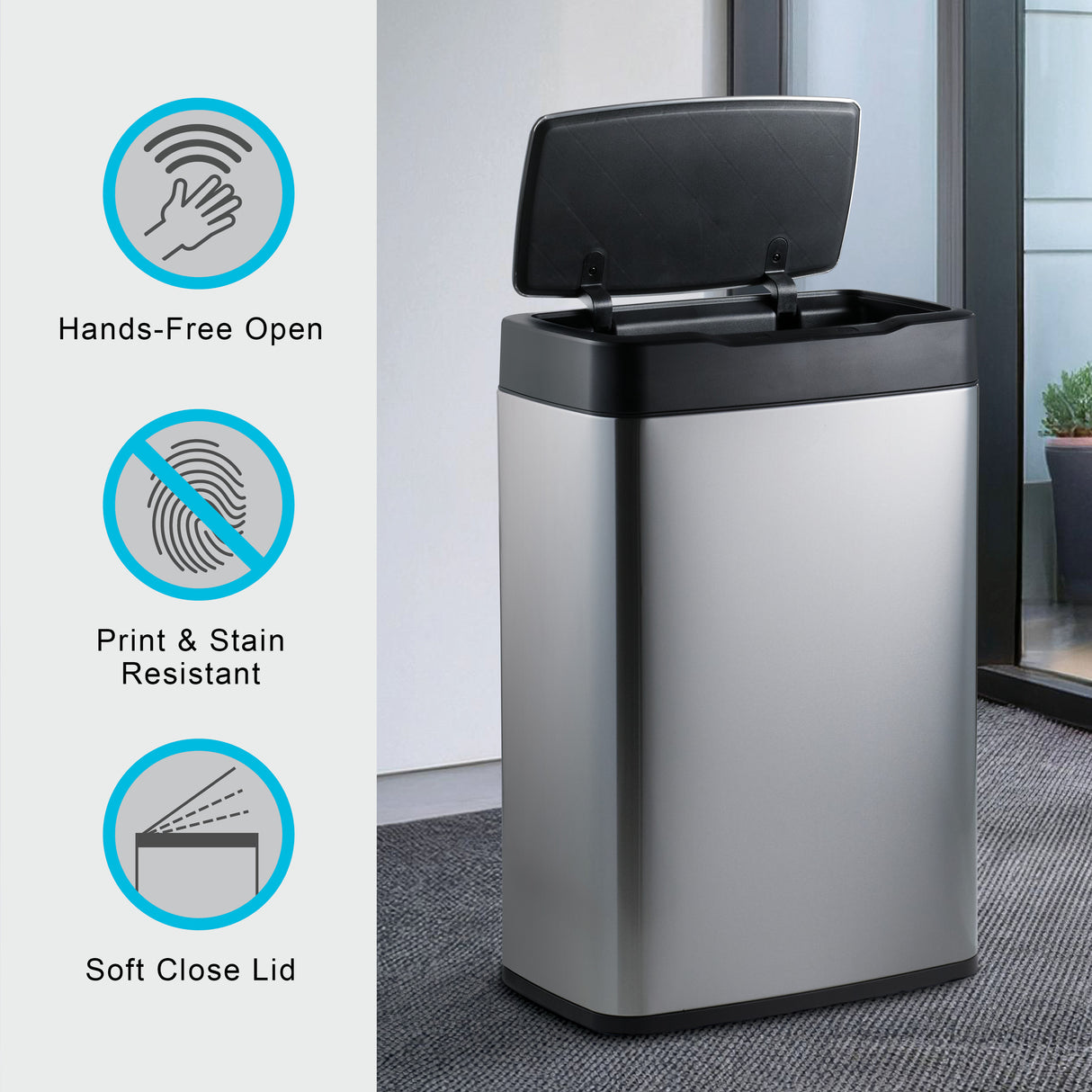 Large Stainless Steel Sensor Bin
