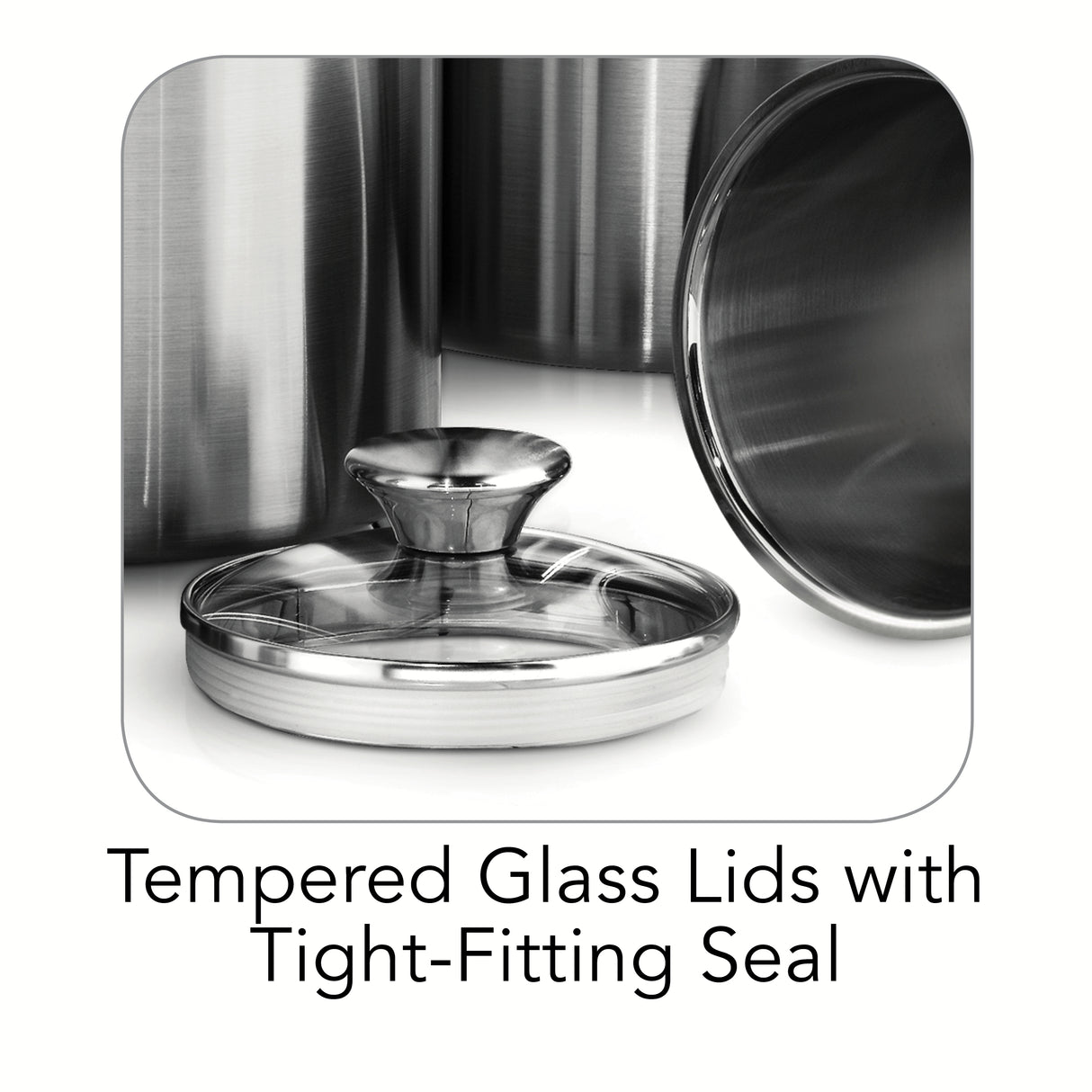 8 Piece Stainless Steel Covered Canister and Scoop Set