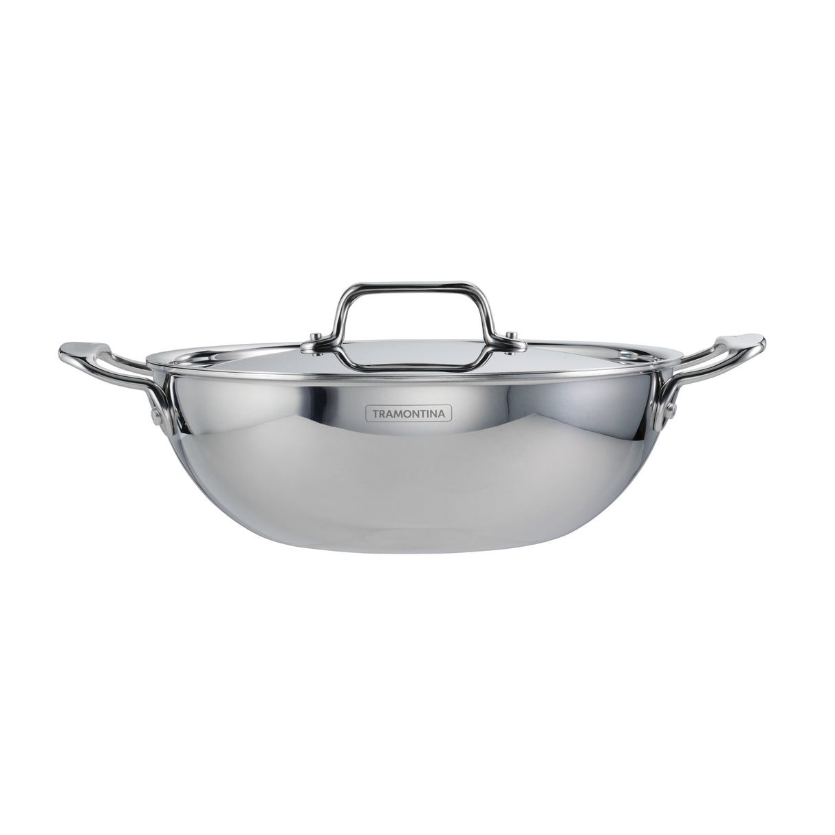 Utsava Tri-Ply Clad Covered Kadai with Ceramic Interior