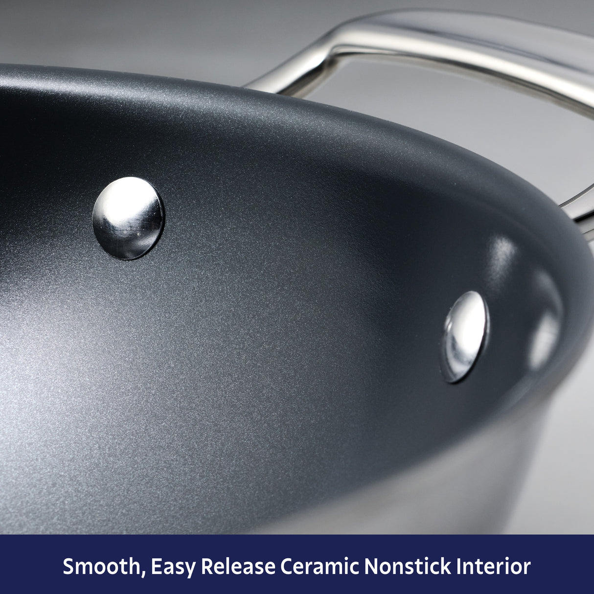 Utsava Tri-Ply Clad 3.75 Qt Covered Wok with Ceramic Interior