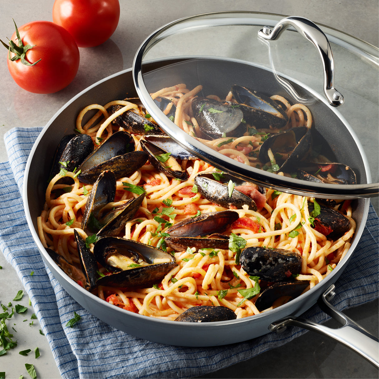 9 Piece Induction Nonstick Cookware Set - Slate Gray