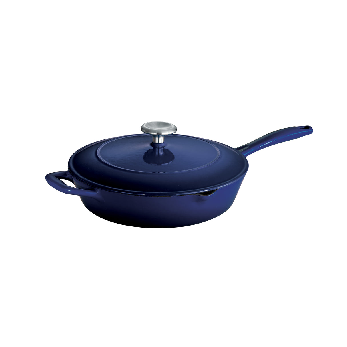 Bestow 10 in Enameled Cast-Iron Covered Skillet - Gradated Cobalt