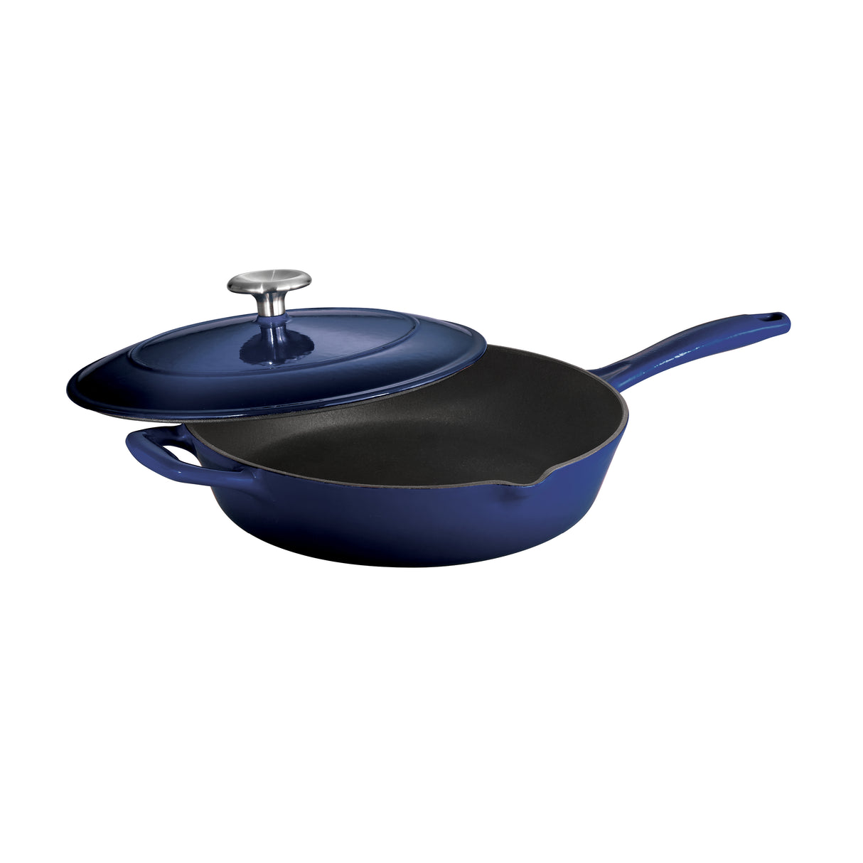 Bestow 10 in Enameled Cast-Iron Covered Skillet - Gradated Cobalt