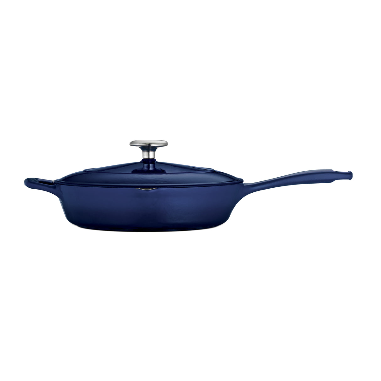 Bestow 10 in Enameled Cast-Iron Covered Skillet - Gradated Cobalt