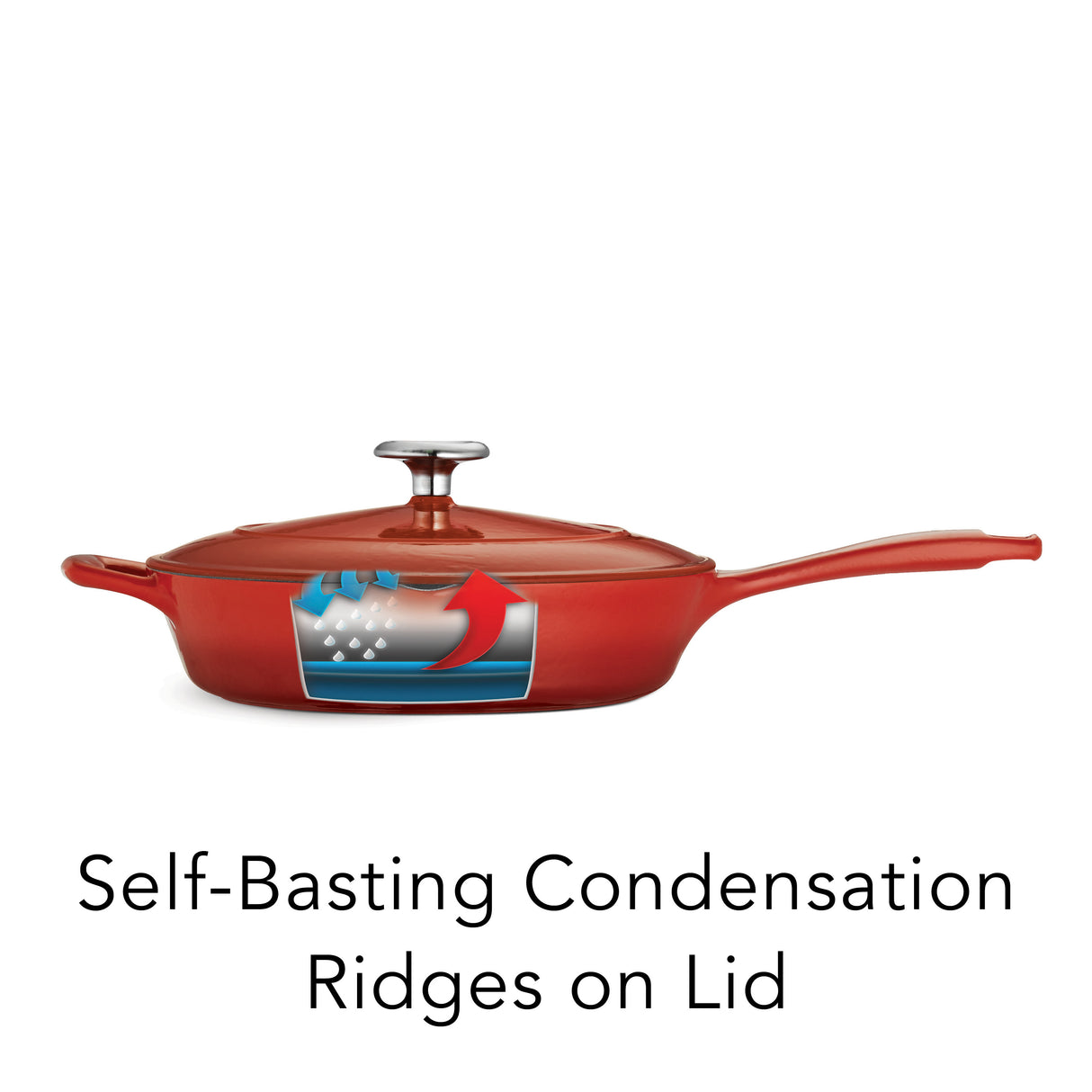 Bestow 10 in Enameled Cast-Iron Covered Skillet - Gradated Red