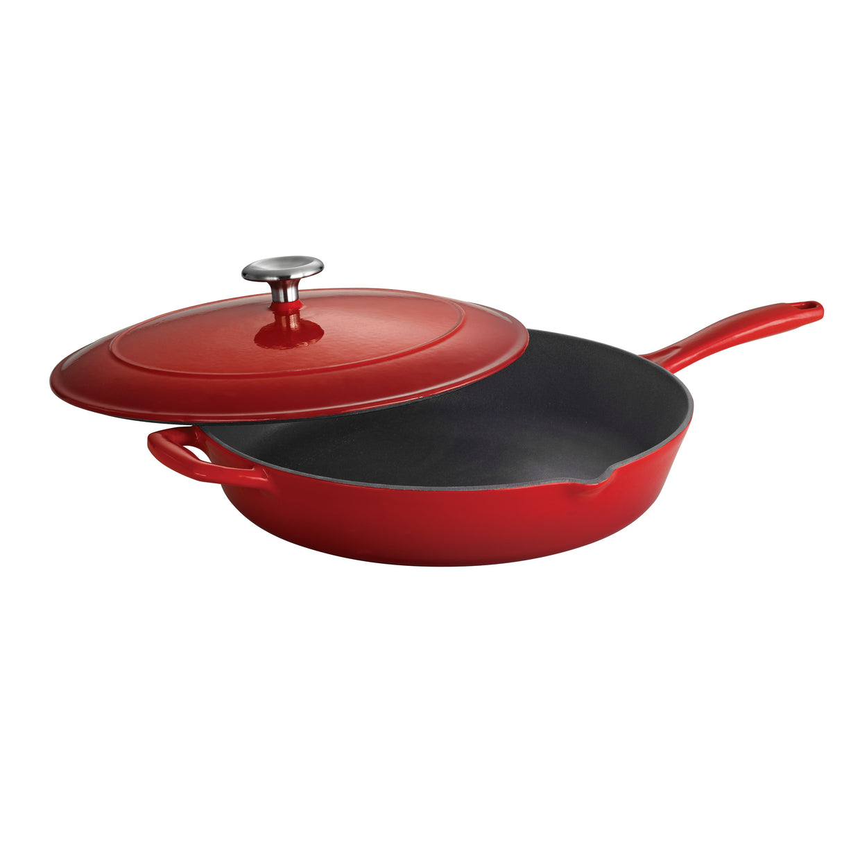Bestow 12 Inch Enameled Cast-Iron Covered Skillet