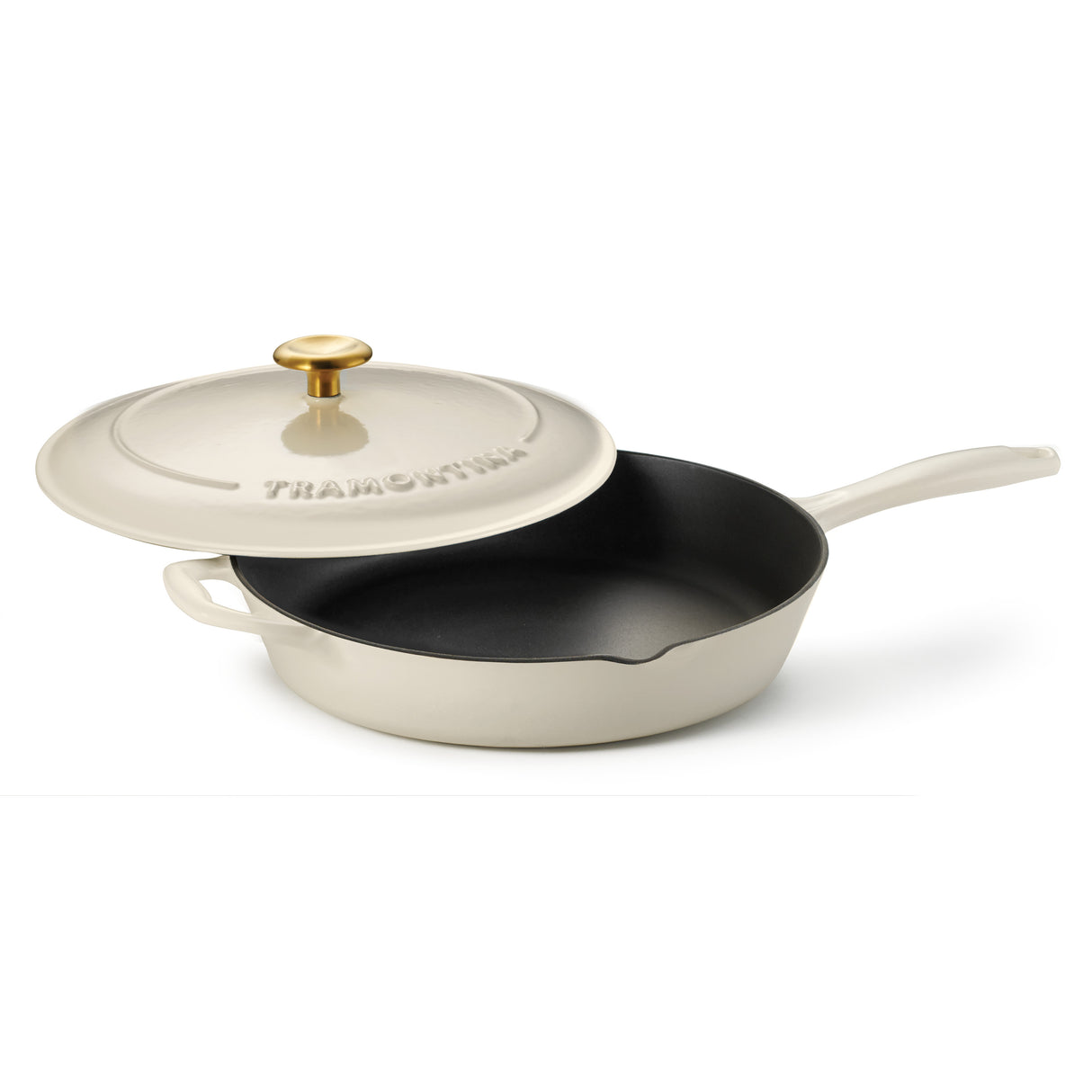 Bestow 12 Inch Enameled Cast-Iron Covered Skillet