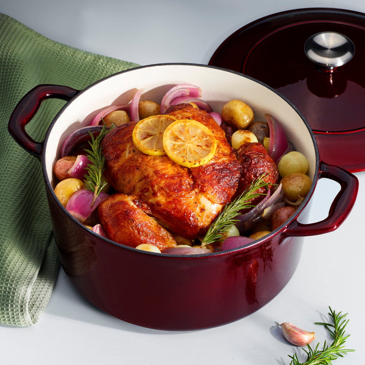 Bestow 5.5 Quart Enameled Cast Iron Covered Round Dutch Oven
