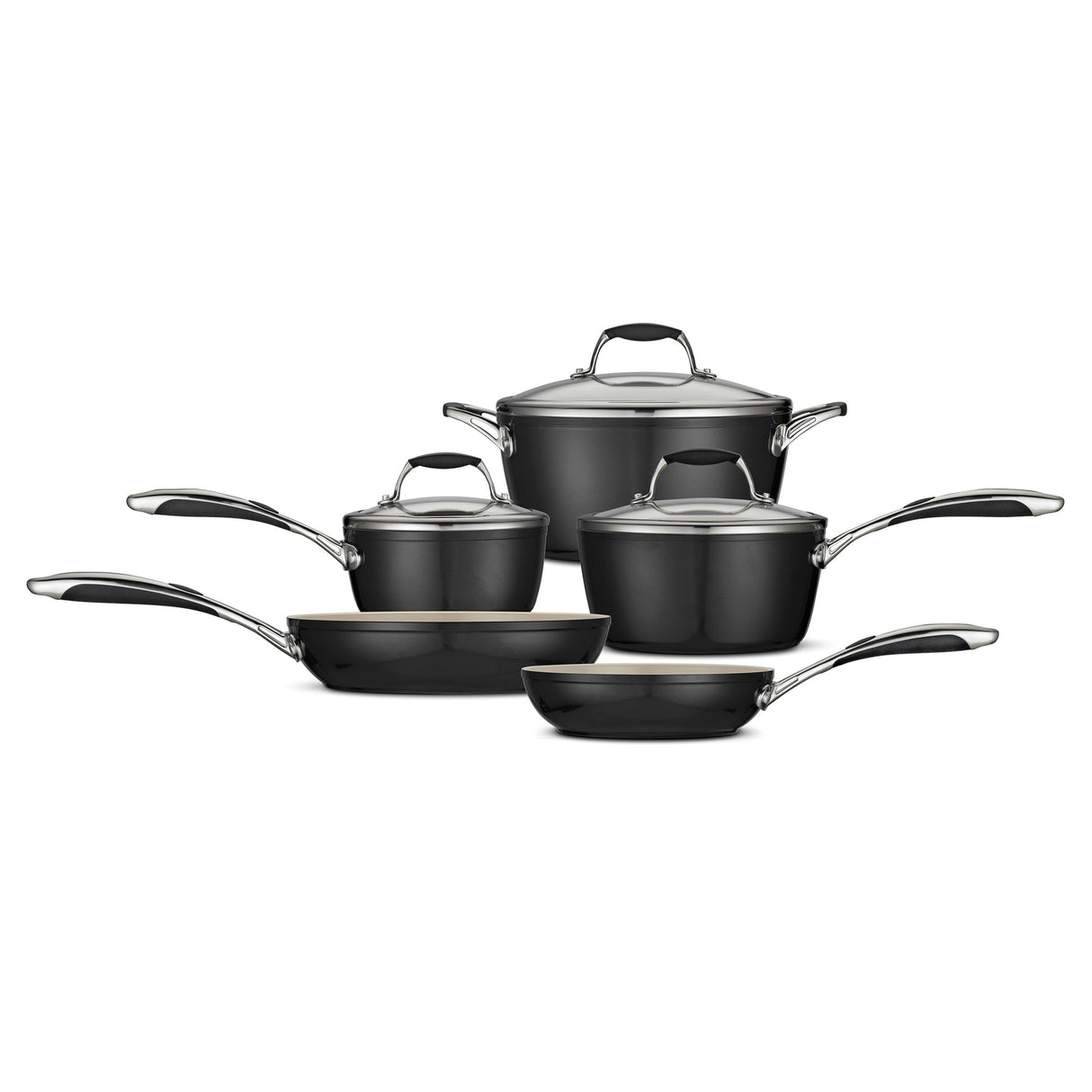 8 Piece Ceramic Cookware Set - Black
