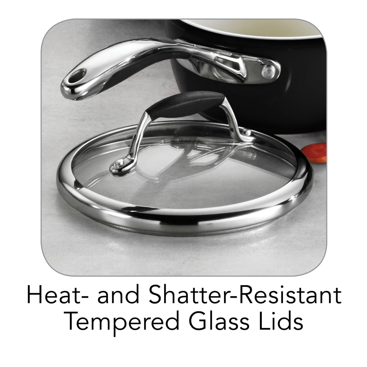 8 Piece Ceramic Cookware Set - Black