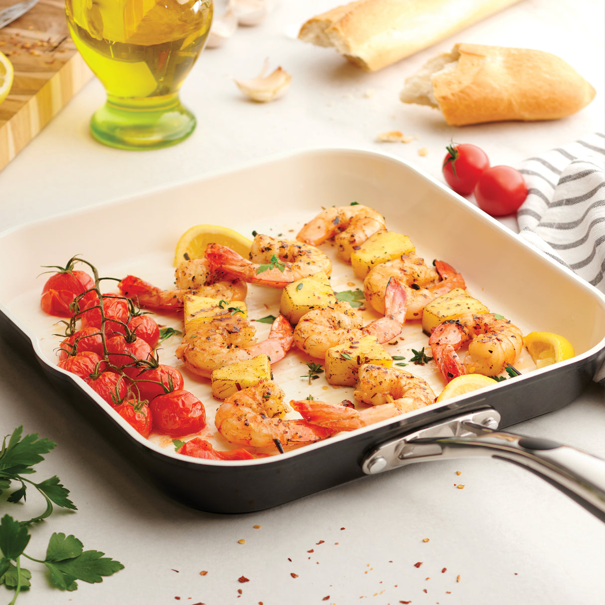 Ceramica Deluxe 11 Inch Ceramic Square Grill Pan