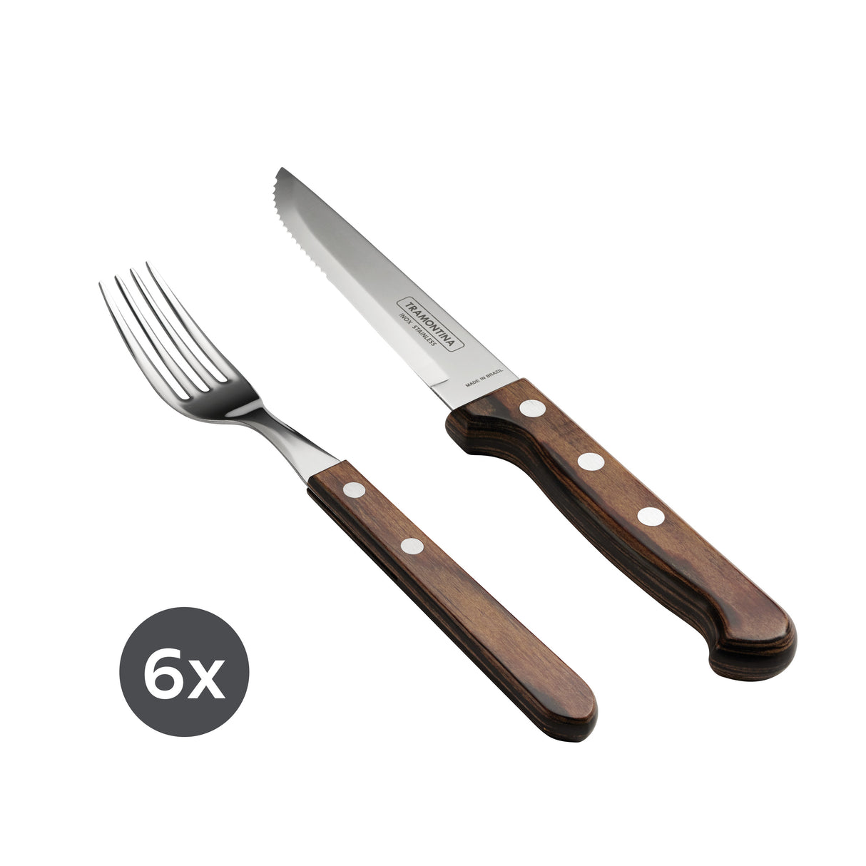 Churrasco BBQ 12 Piece Polywood Fork and Steak Knife Set
