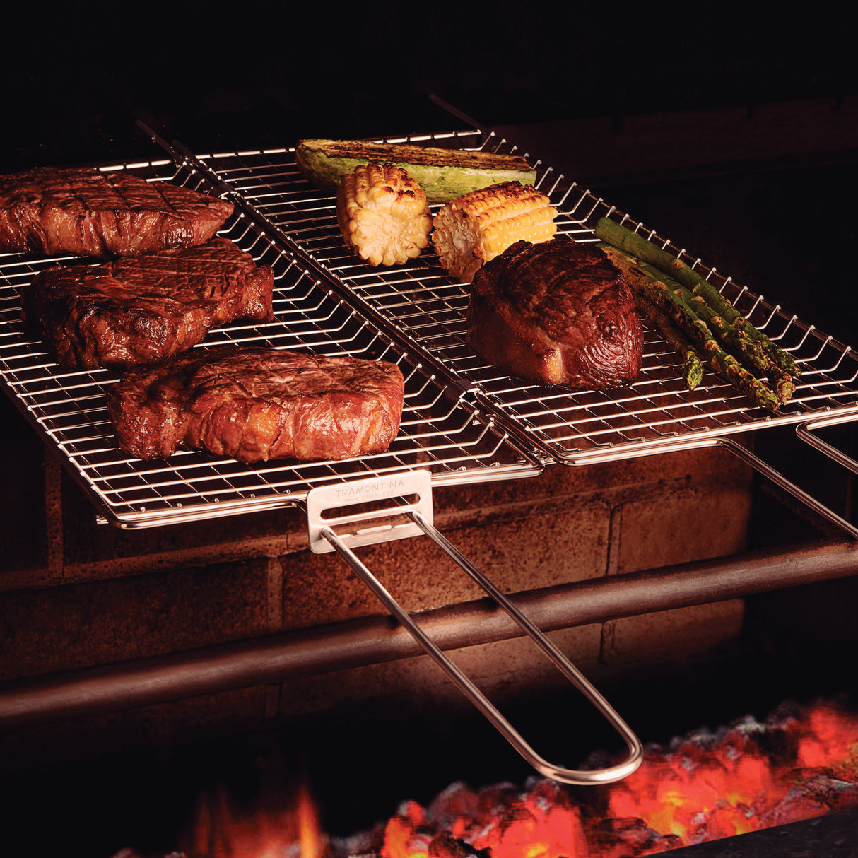 Churrasco BBQ Stainless Steel Flat Grill Basket