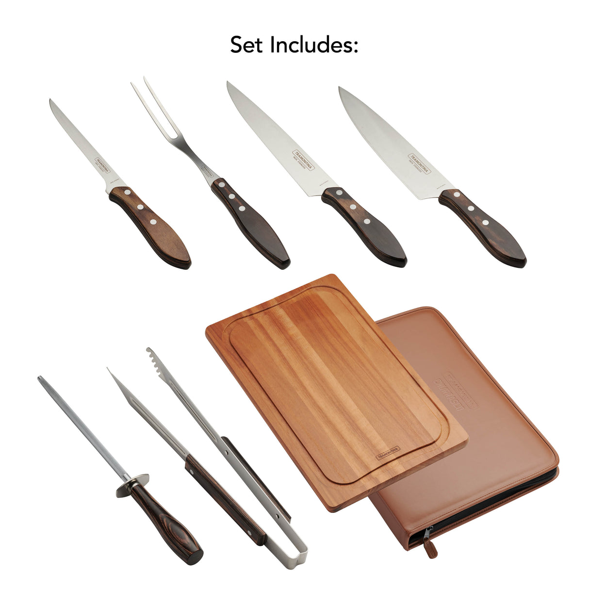 Churrasco BBQ 8 Piece Carving Set with Carry Case