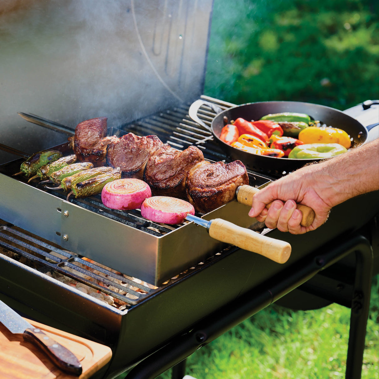 Churrasco BBQ Stainless Steel Skewer and Grill Rack Set