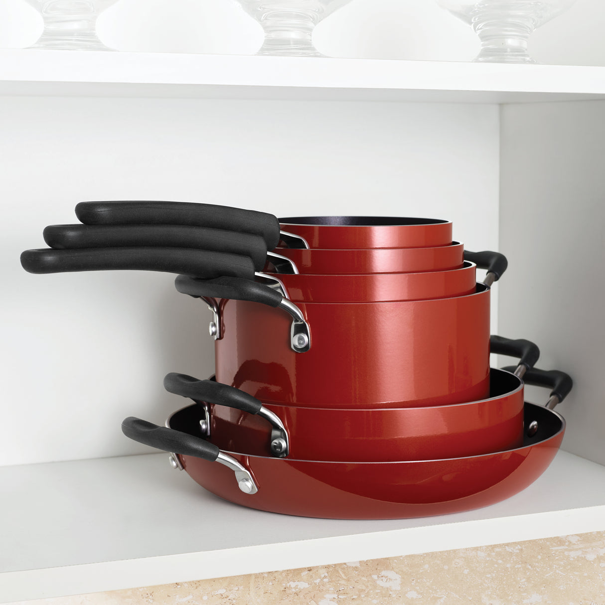 Nesting 11 Piece Nonstick Cookware Set