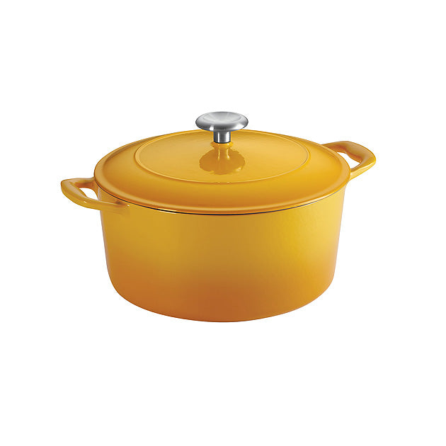 Bestow 5.5 Quart Enameled Cast Iron Covered Round Dutch Oven - Sunrise