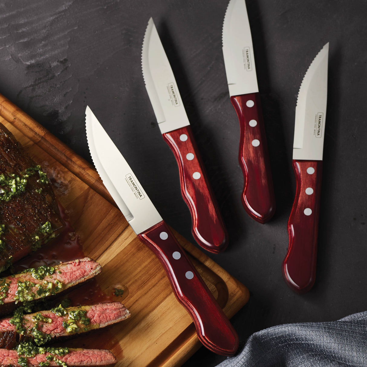 Porterhouse 4 Piece Steak Knife Set - Pointed