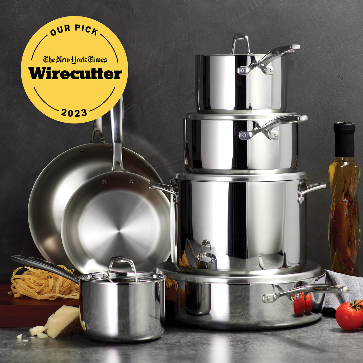 Signature Tri-Ply Clad Stainless Steel Cookware Set