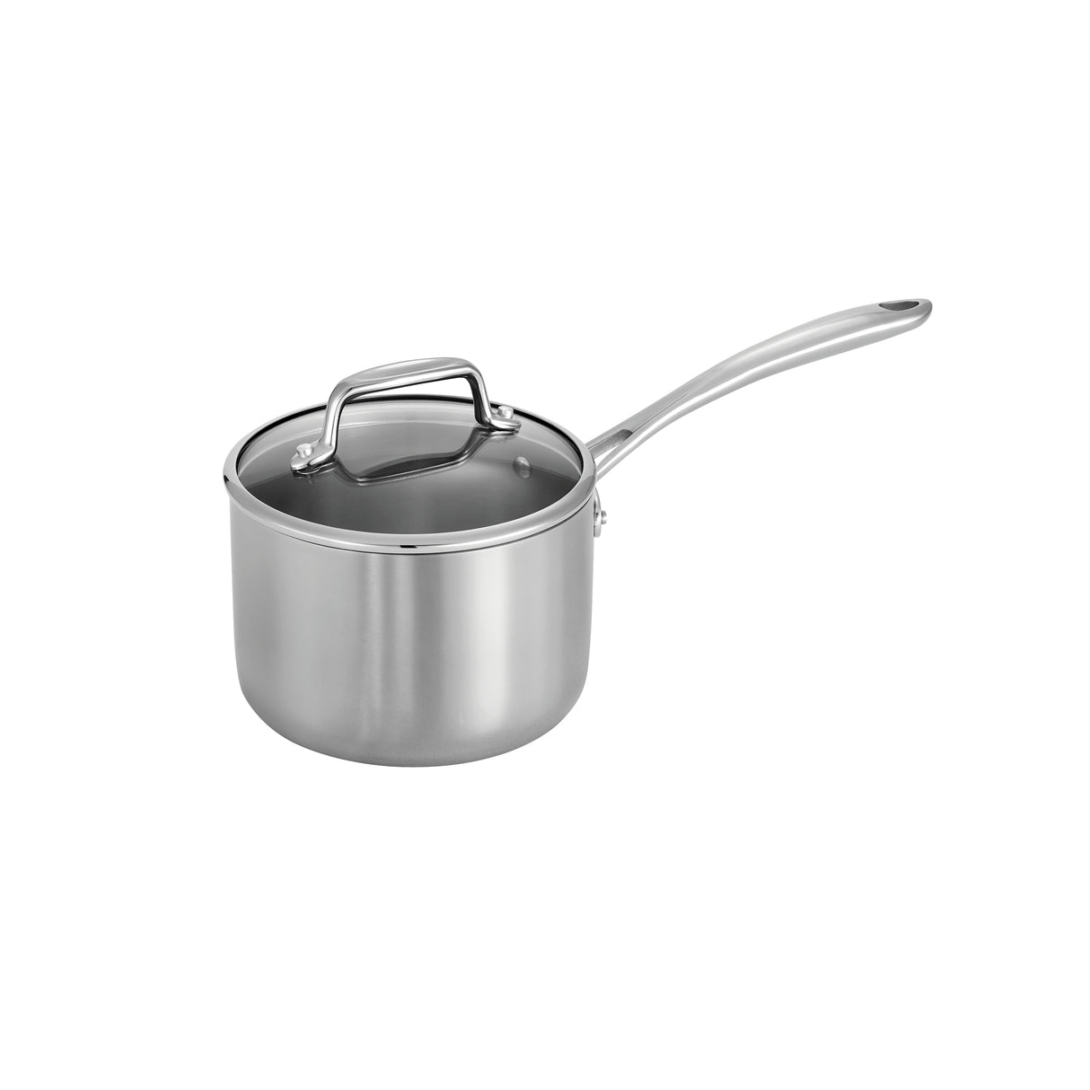 Tri-Ply Clad Covered Stainless Steel Covered Sauce Pan - Glass Lid