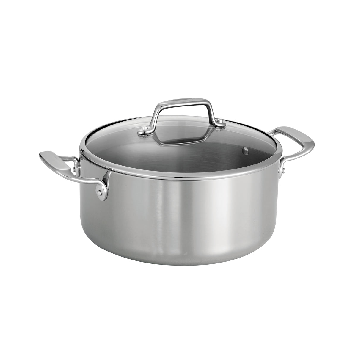 Tri-Ply Clad 5 Quart Stainless Steel Covered Dutch Oven - Glass Lid