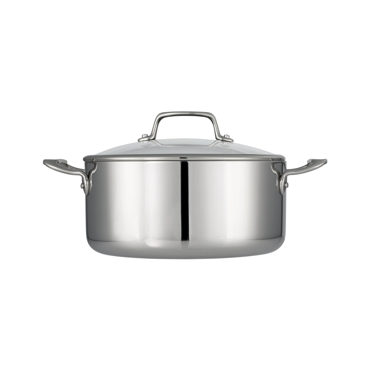 Tri-Ply Clad 5 Quart Stainless Steel Covered Dutch Oven - Glass Lid