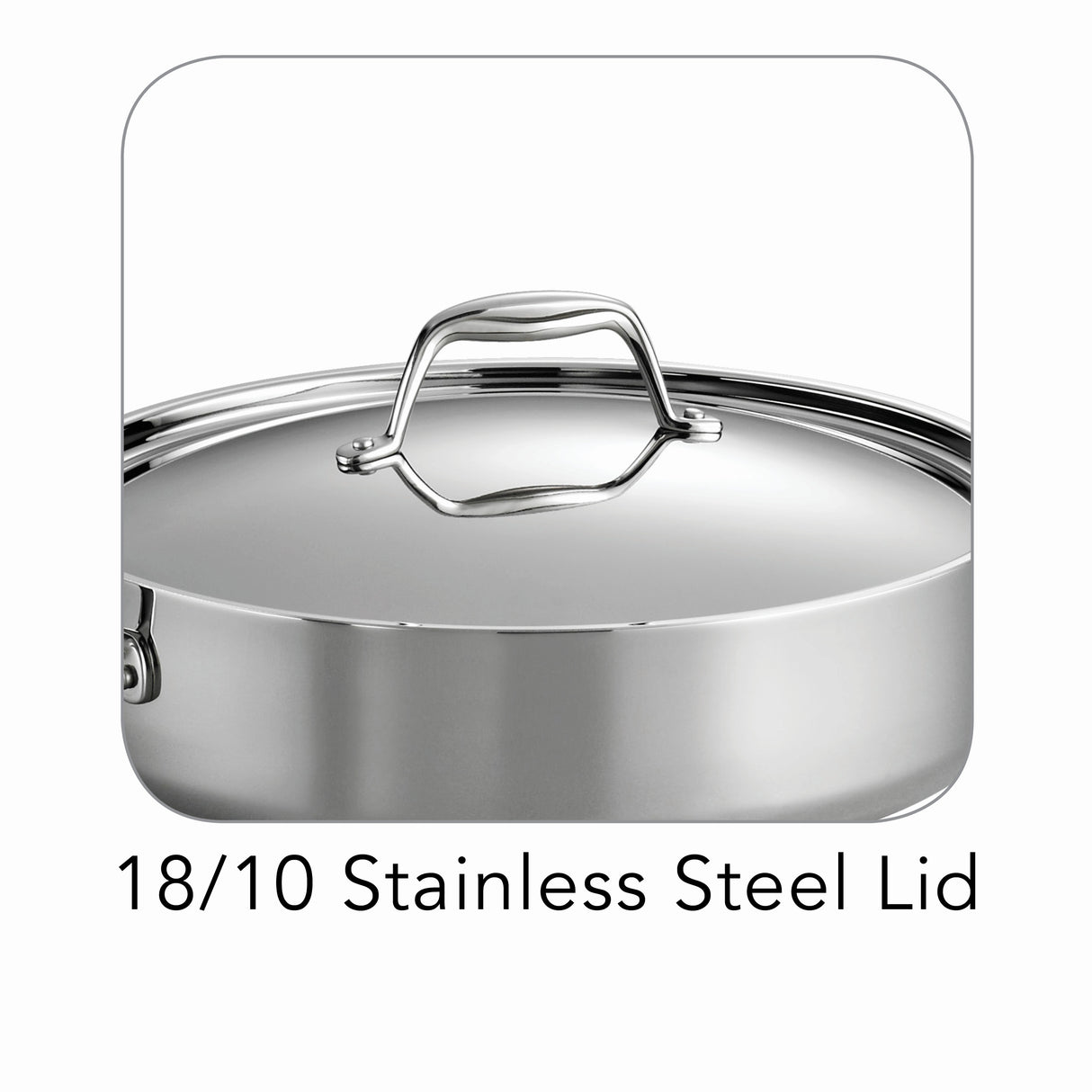Signature 6 Quart Tri-Ply Clad Stainless Steel Covered Deep Saute Pan