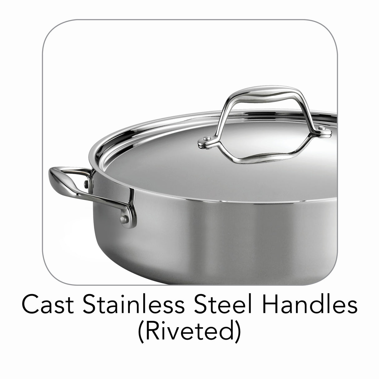 Signature 6 Quart Tri-Ply Clad Stainless Steel Covered Deep Saute Pan
