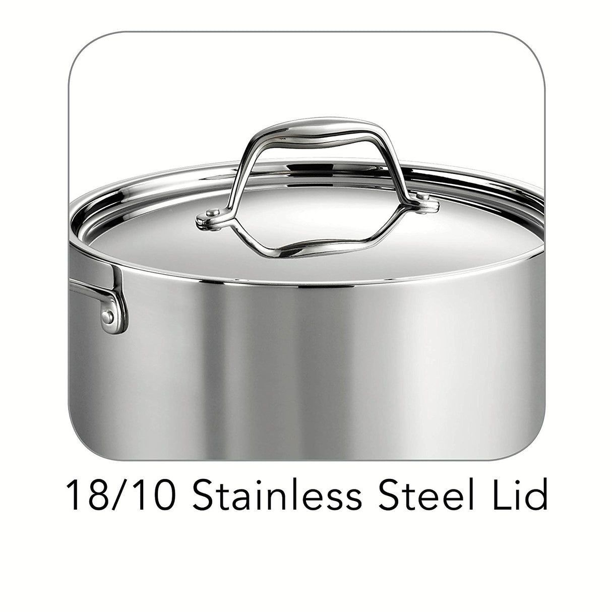 Signature 6 Quart Tri-Ply Clad Stainless Steel Covered Sauce Pot