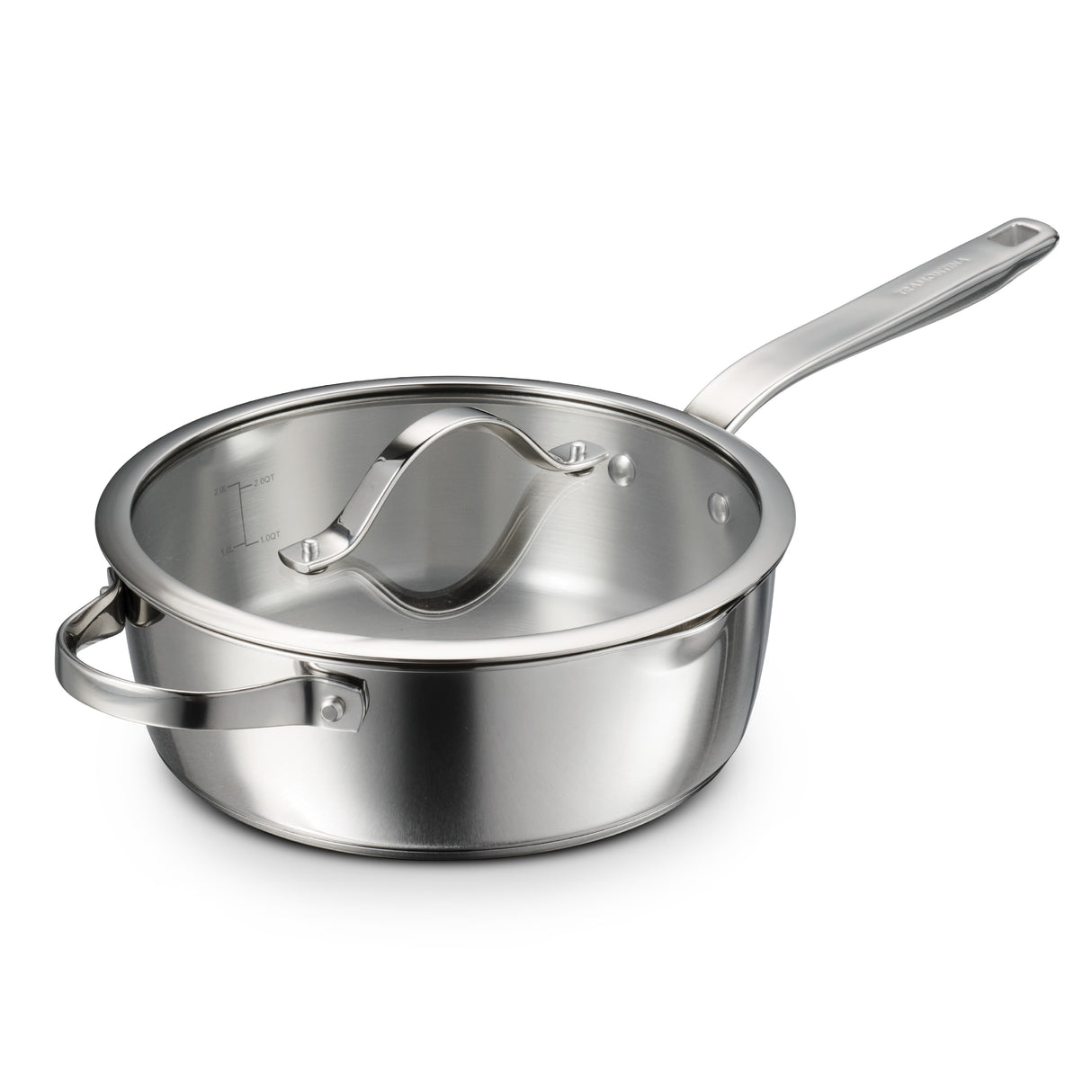 Tempo 3.5 Quart Tri-Ply Base Stainless Steel Covered Deep Saute Pan