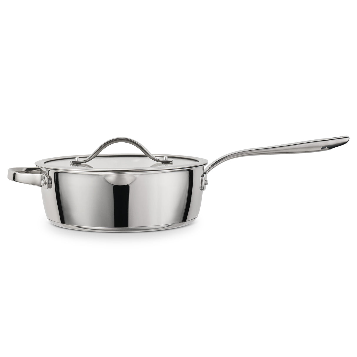 Tempo 3.5 Quart Tri-Ply Base Stainless Steel Covered Deep Saute Pan