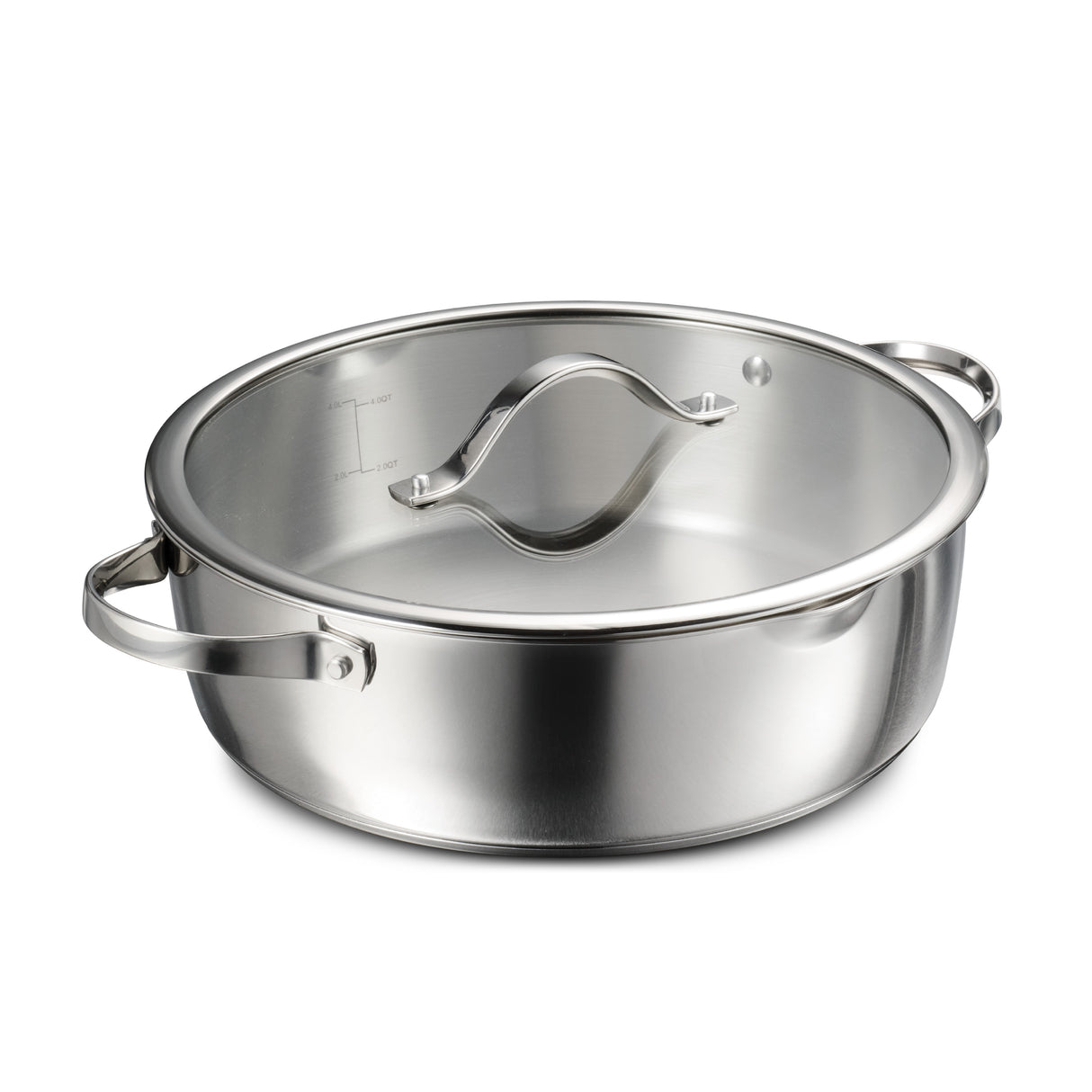 Tempo 6 Quart Tri-Ply Base Stainless Steel Covered Braiser