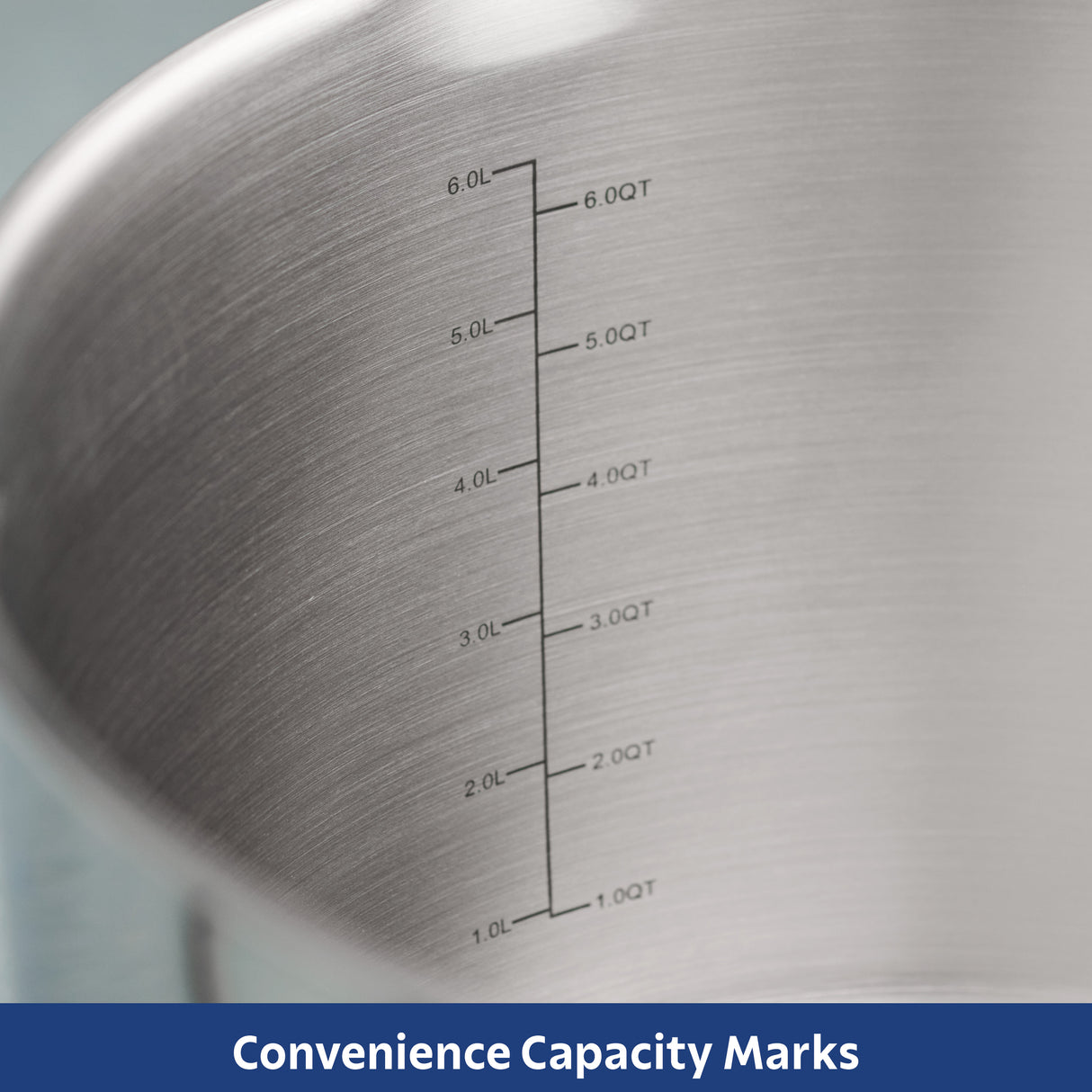 Tempo 8 Quart Tri-Ply Base Stainless Steel Covered Stock Pot