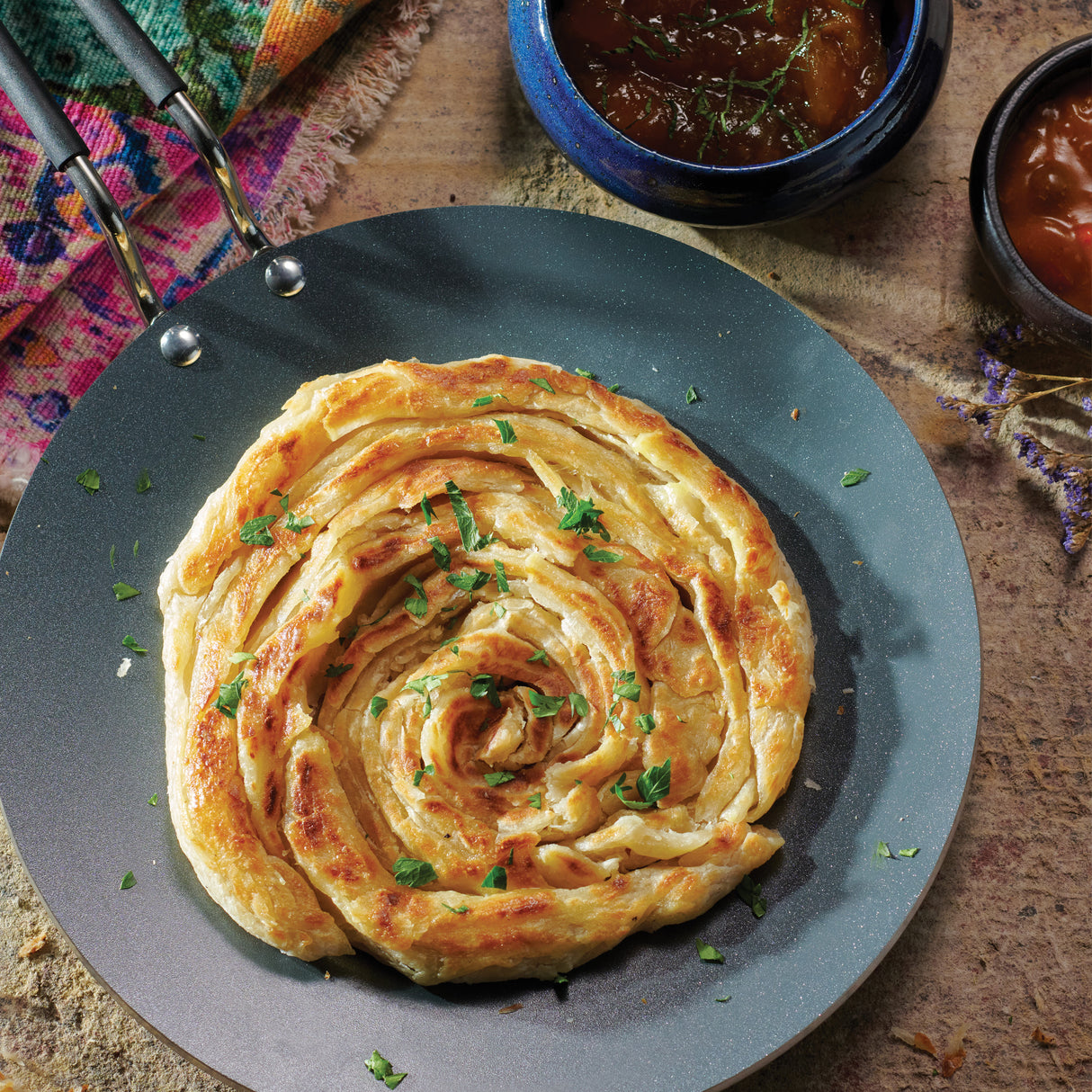 Utsava 10.5 Inch Tri-Ply Clad Stainless Steel Ceramic Nonstick Concave Dosa Tawa