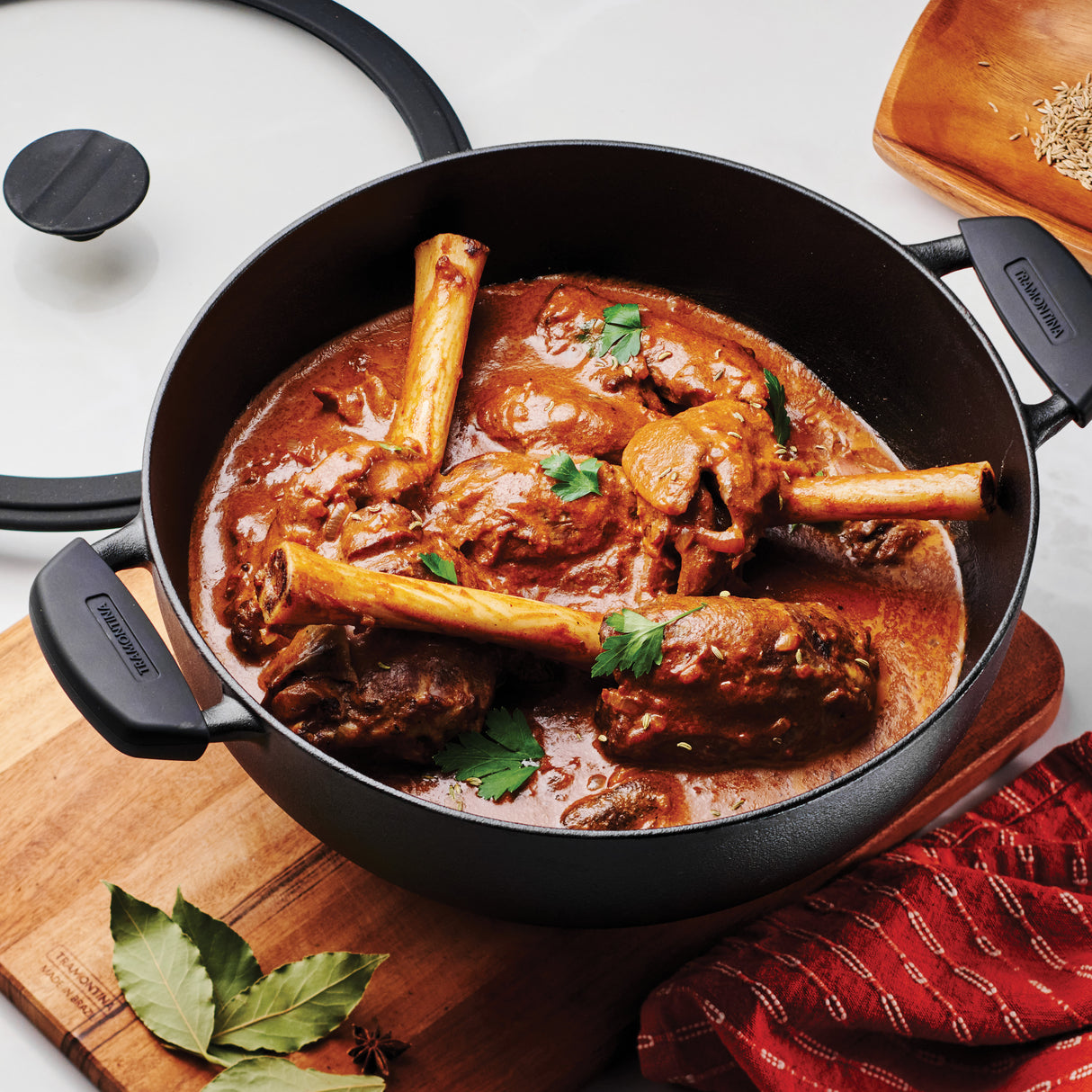 Utsava Pre-Seasoned Cast Iron Kadai with Lid