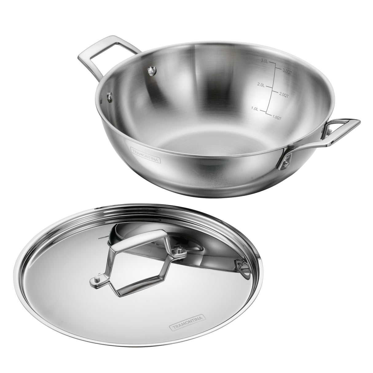 Utsava Tri-Ply Clad Stainless Steel Covered Kadai