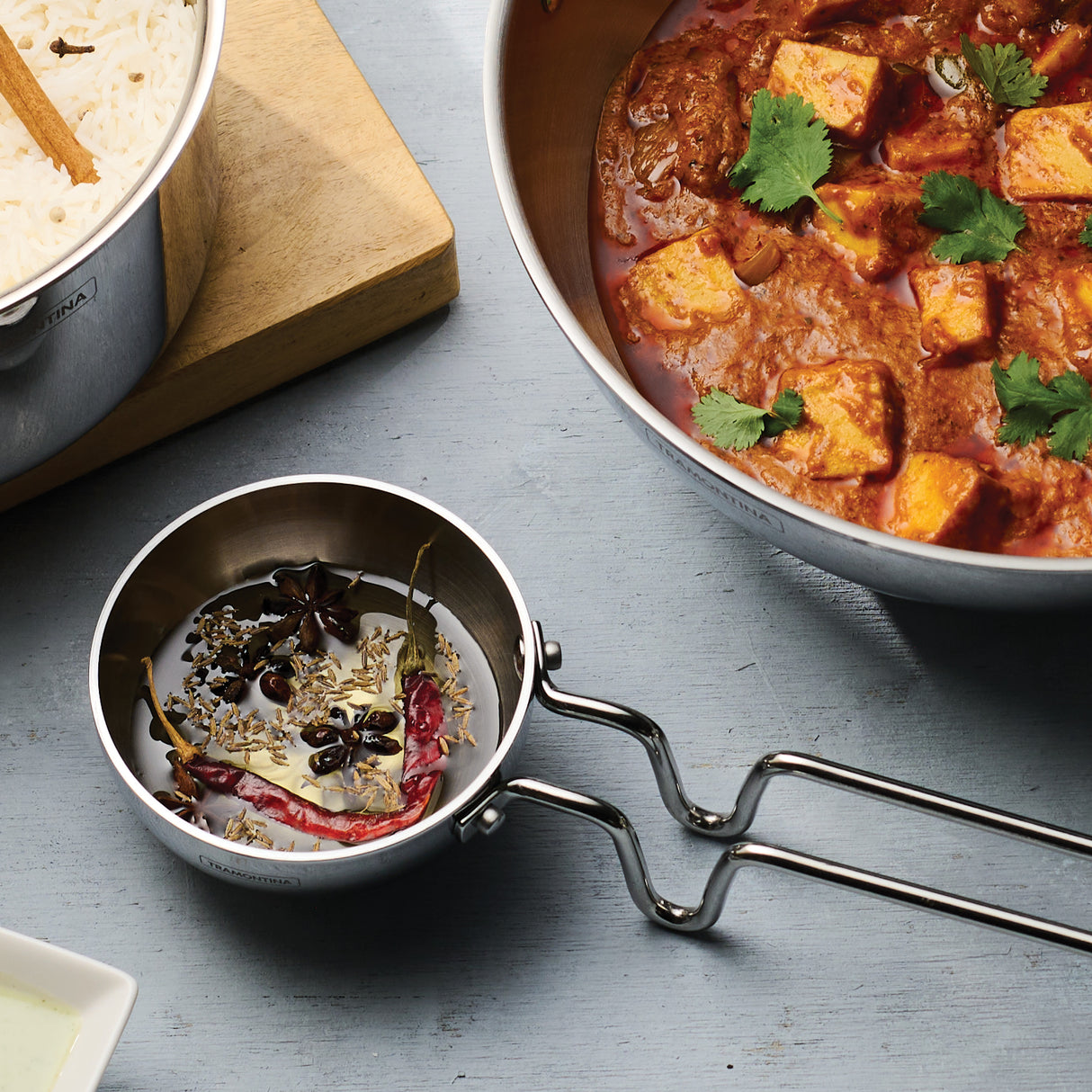 Utsava 9.35 Ounce Tri-Ply Clad Stainless Steel Tadka Pan