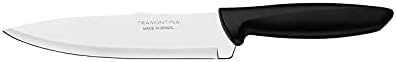7" Chef's Knife Plenus Cutlery Stainless Steel Black Polypropylene Handle