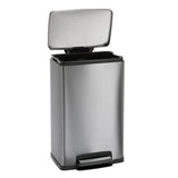 13 Gal. Step Can Rectangle Shape - Stainless Steel