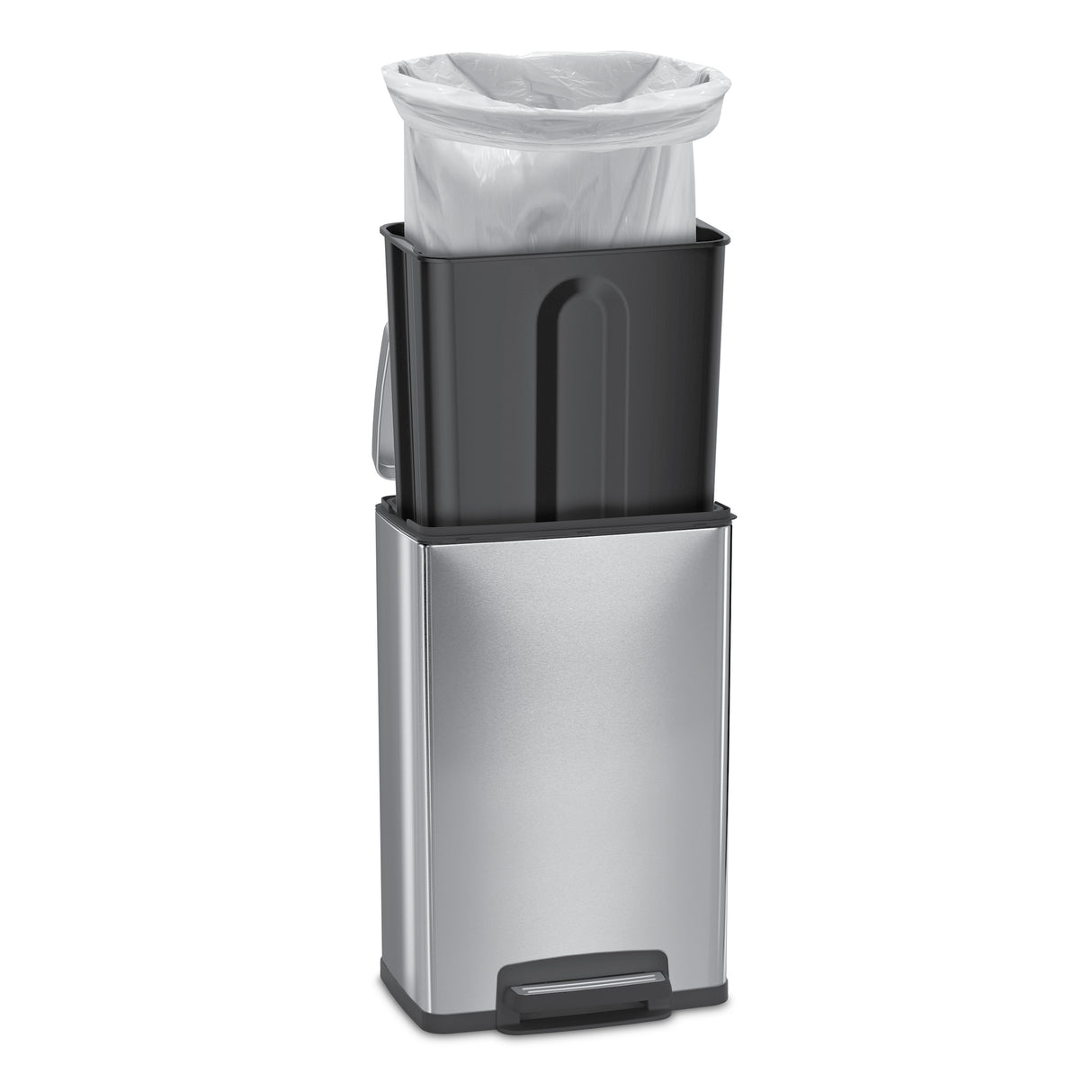 13 Gal. Step Can Rectangle Shape - Stainless Steel