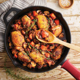 Pre-seasoned Cast Iron 2 Pk Skillets with Silicone Grips