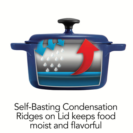 3.5 Quart Enameled Cast-Iron Round Dutch Oven - Gradated Cobalt